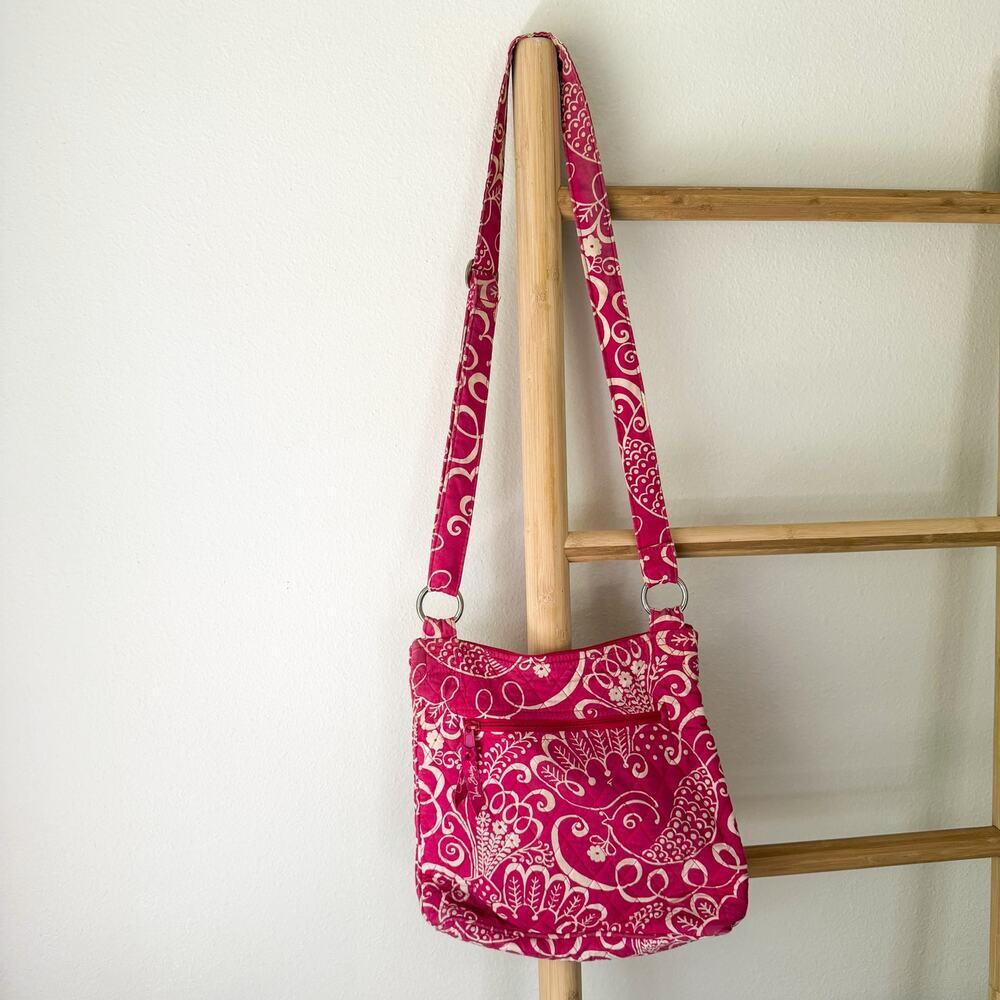 Vera Bradley Pink Quilted Floral Crossbody Bag Adjustable Strap - Picture 4 of 8
